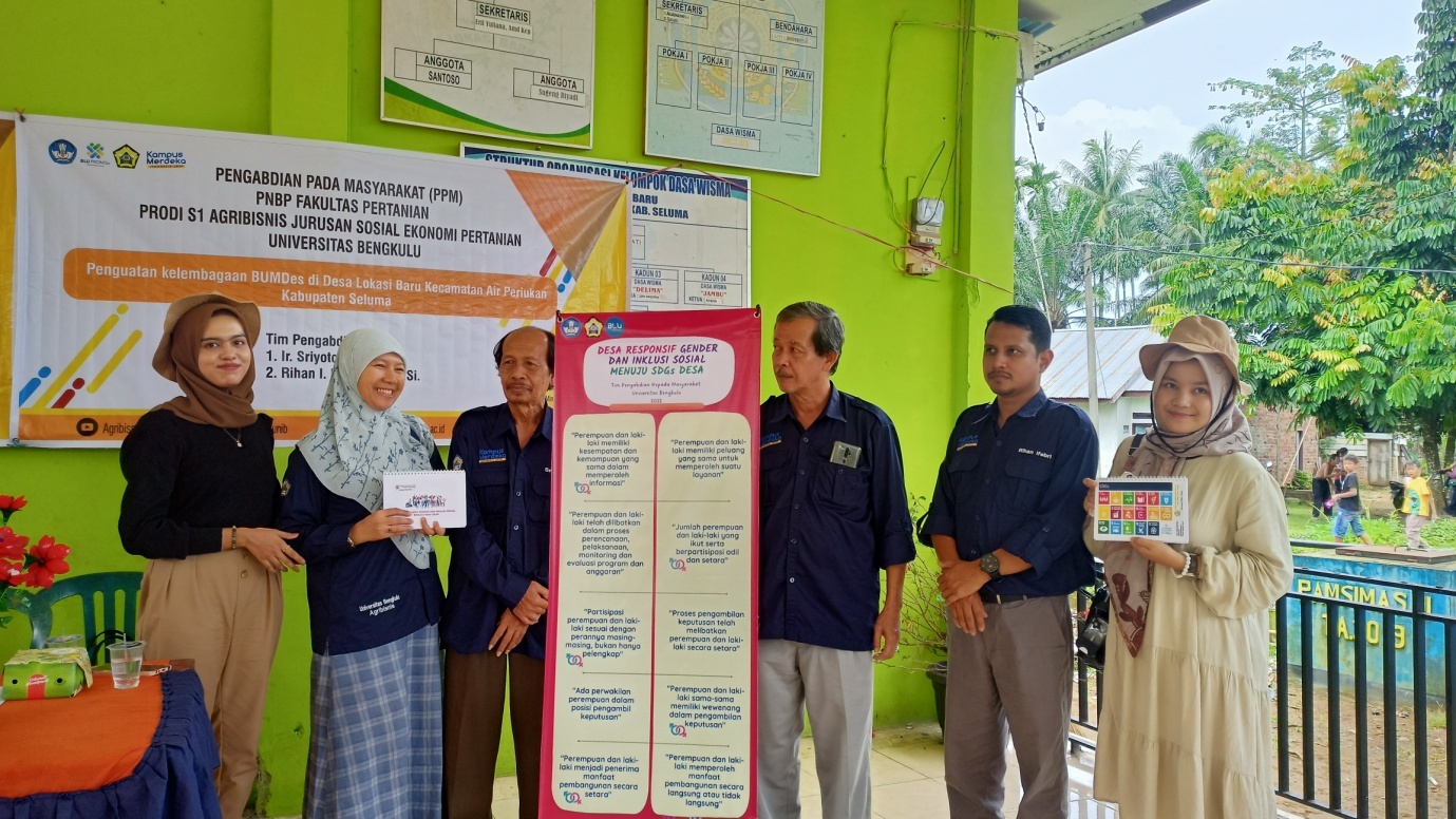 Institusional Strengthening Of Desa Lokasi Baru Business Entity Kecamatan Air Periukan Kabupaten Seluma