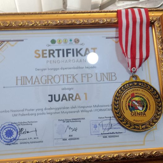 Agroecotechnology Student from the University of Bengkulu Wins 1st Place in National Poster Competition