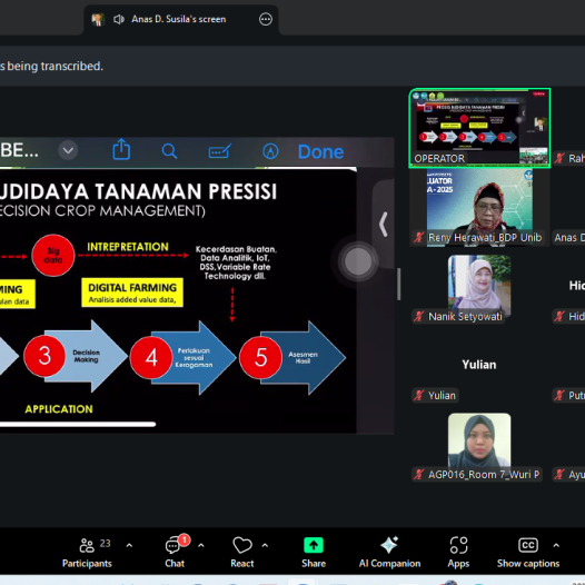 Agroecotechnology Public Lecture at UNIB Discusses Precision Crop for Climate Adaptation