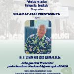 Agroecotechnology Lecturer Wins Best Presenter Award at National Agrotropical Seminar 2026