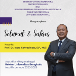 Selamat atas Pelantikan Dr. Indra Cahyadinata sebagai Rektor UNIB Periode 2025-2029