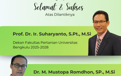 Civitas Akademika Jurusan Peternakan UNIB Ucapkan Selamat atas Pelantikan Dekan dan Wakil Dekan Fakultas Pertanian Periode 2025–2028