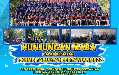THE FIRST VISIT OF 2022 NEW STUDENTS TO THE DEPARTMENT AND LABORATORY OF AGRICULTURAL TECHNOLOGY AT THE 2022 PKKMB ACTIVITIES