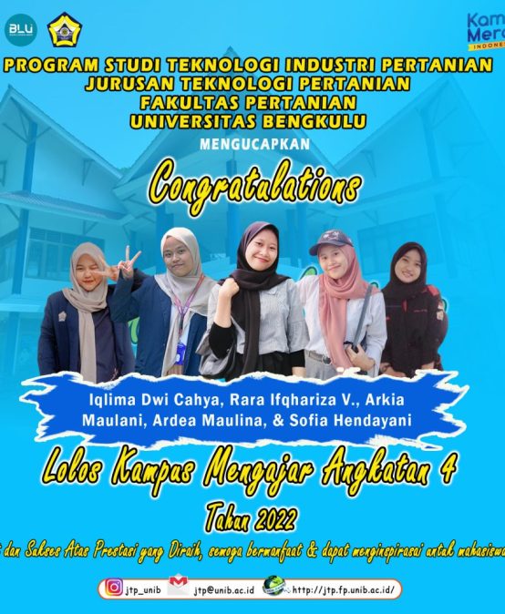 5 STUDENTS OF AGRICULTURAL INDUSTRIAL TECHNOLOGY STUDY PROGRAM PASS THE TEACHING CAMPUS BATCH 4