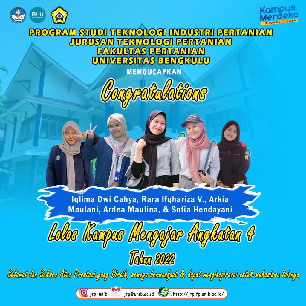 5 STUDENTS OF AGRICULTURAL INDUSTRIAL TECHNOLOGY STUDY PROGRAM PASS THE TEACHING CAMPUS BATCH 4 5 STUDENTS OF AGRICULTURAL INDUSTRIAL TECHNOLOGY STUDY PROGRAM PASS THE TEACHING CAMPUS BATCH 4