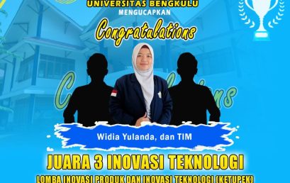 WIDIA YULANDA AND THE TEAM 3rd PLACE TECHNOLOGY INNOVATION CATEGORY ON THE KETUPEK COMPETITION HELD BY BAPPEDA OF BENGKULU PROVINCE