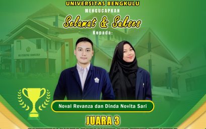 NOVAL REVANZA AND DINDA NOVITA SARI WON 3RD PLACE IN THE BENGKULU PROVINCE STUDENT BUSINESS COMPETITION
