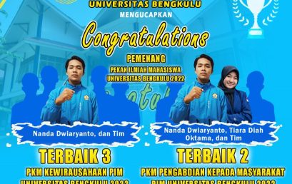 NANDA DWIARYANTO AND TIARA DIAH OKTAMA BORONG WON THE BENGKULU UNIVERSITY STUDENT SCIENTIFIC WEEK