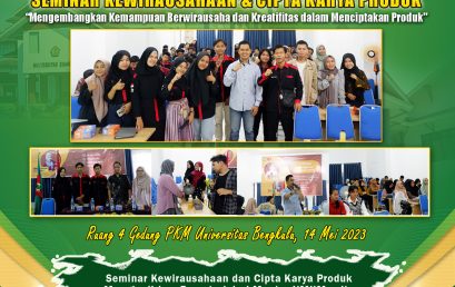 The Department of Agricultural Technology, University of Bengkulu, together with the Agricultural Industrial Technology Student Association, held an Entrepreneurship Seminar and Product Creation for Agricultural Industrial Technology Students.