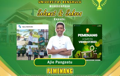 Agricultural Technology Department student Ajie Pangestu won the ST2023 Video Competition held by the Mukomuko Regency Central Bureau of Statistics