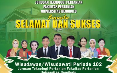 Bengkulu University Held Graduation Period 102, Agricultural Industry Technology Study Program Added 9 Graduates