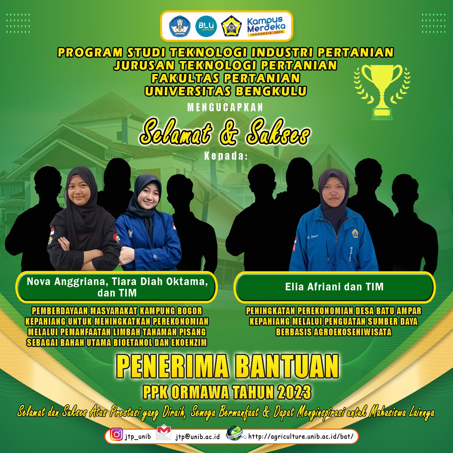 Nova Anggriana, Tiara Diah Oktama, and Elia Afriani Together with the Team Passing the 2023 ORMAWA PPK Selection Nova Anggriana, Tiara Diah Oktama, and Elia Afriani Together with the Team Passing the 2023 ORMAWA PPK Selection