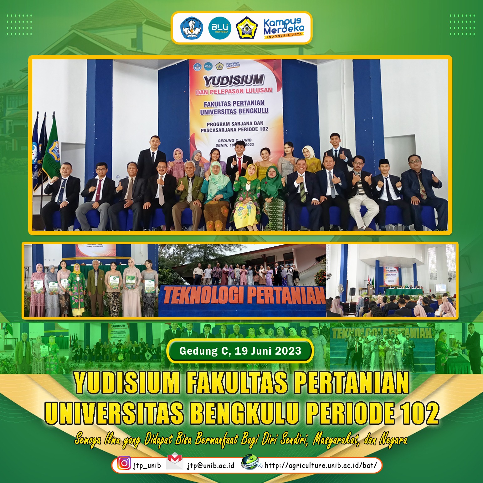 Yudisium of the Faculty of Agriculture, University of Bengkulu Period 102 Agricultural Industrial Technology Study Program Added 9 Best Graduates Yudisium of the Faculty of Agriculture, University of Bengkulu Period 102 Agricultural Industrial Technology Study Program Added 9 Best Graduates