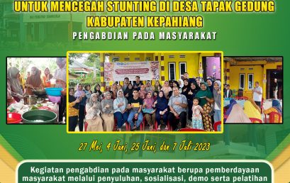 The Use of Oil Palm and Catfish Fruit Extracts to Prevent Stunting in Tapak Gedung Village, Kepahiang Regency