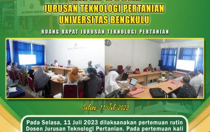 Weekly Meeting of Department of Agricultural Technology Lecturers Discuss Key Performance Indicators (IKU) and Lecturer Workload Even Semester 2023