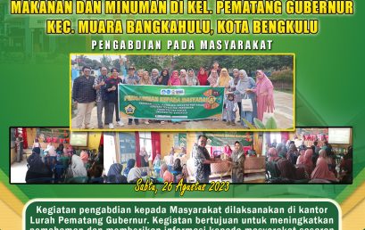 Use of Food Additives in Food and Drinks in Pematang Gubernur Village, Muara Bangkahulu District, Bengkulu City