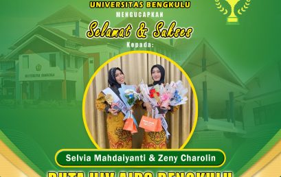 Selvia and Zeny, students from the Department of Agricultural Technology, were selected as Bengkulu HIV AIDS Ambassadors 2023