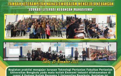Pasmai Denta as Founder CV. Mago Prima Perkasa Gives Financial Literacy Education Lecture at Teaching Practitioner Activities Department of Agricultural Technology, University of Bengkulu