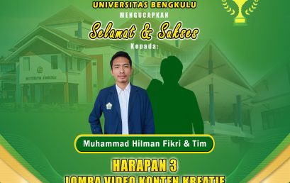 Muhammad Hilman Fikri, Student of Technology Department Wins 3rd Runner Up in the Creative Content Video Competition organized by Bank Indonesia