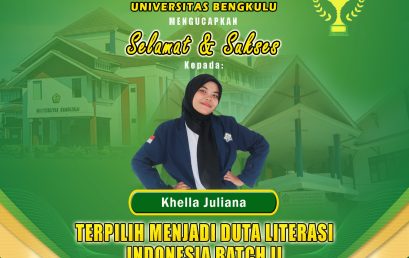 Khella Juliana, Student of Agricultural Technology Department Selected as Indonesian Literacy Ambassador Bacth II Bengkulu Representative