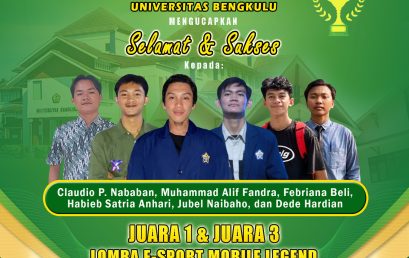 Students of the Department of Agricultural Technology won 1st and 3rd place in the Mobile Legend E-Sport Competition at the Bengkulu Provincial Level