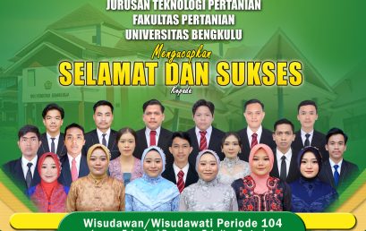 University of Bengkulu Holds Graduation Period 104, Agricultural Industry Technology Study Program Adds 19 Best Graduates