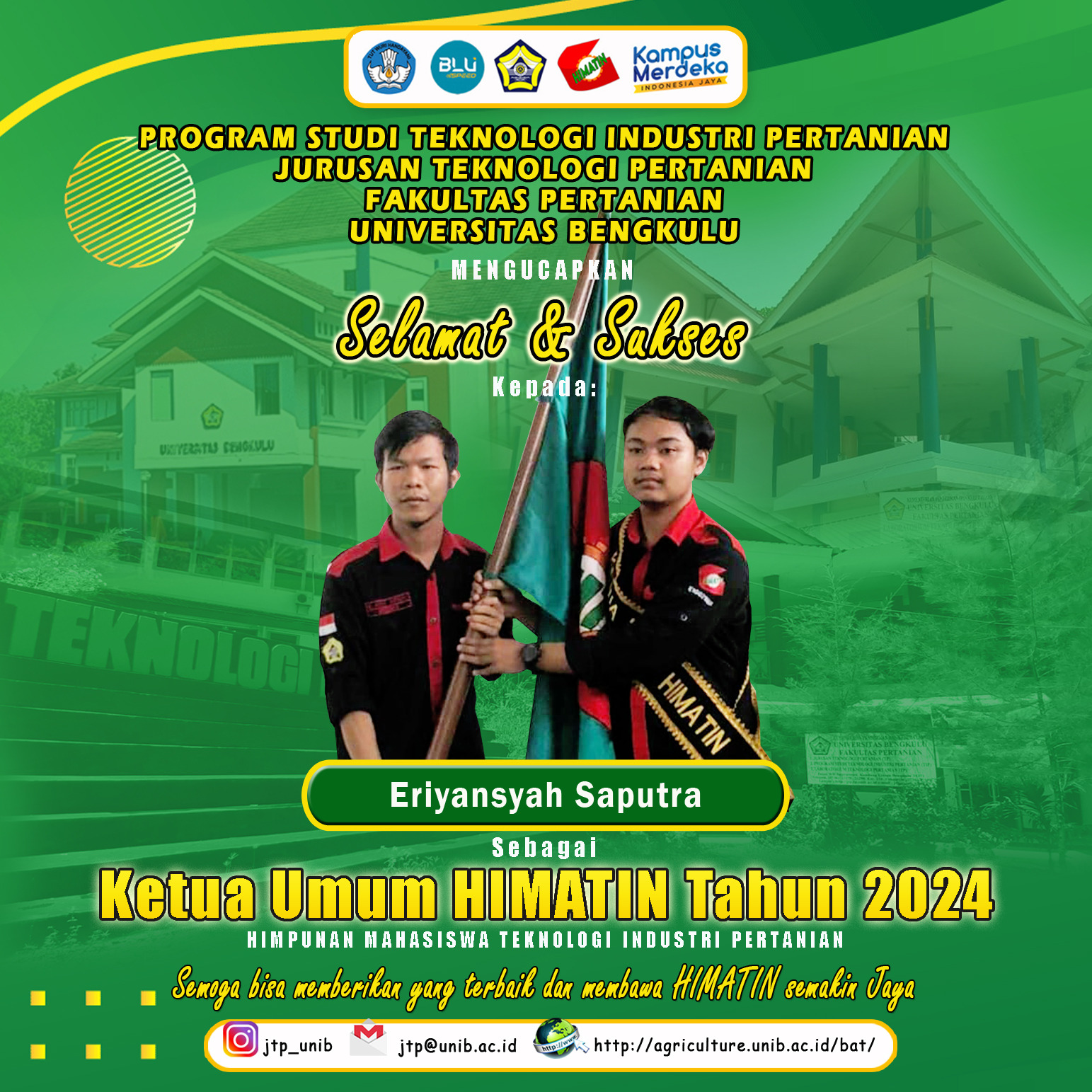 Eriyansyah Saputra Elected as Chairman of HIMATIN in 2024 Eriyansyah Saputra Elected as Chairman of HIMATIN in 2024