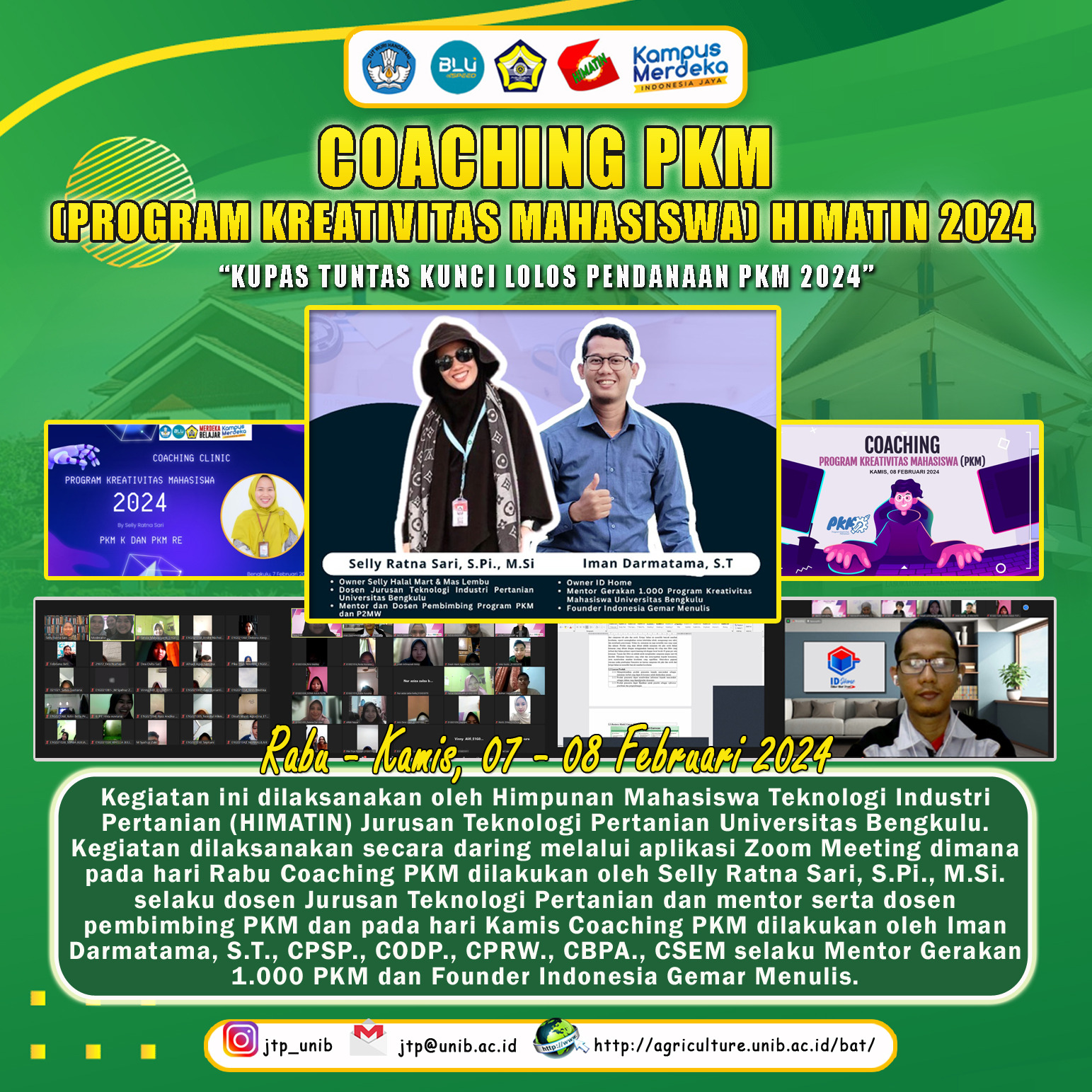 Agricultural Industry Technology Student Association (HIMATIN) Conducts PKM Coaching 2024 to Increase Interest in PKM Writing Agricultural Industry Technology Student Association (HIMATIN) Conducts PKM Coaching 2024 to Increase Interest in PKM Writing