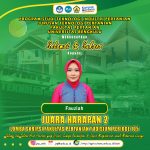 Fauziah, Department of Agricultural Technology, Won 2nd runner-up in the 105 Period of the Faculty of Agriculture Thesis Competition
