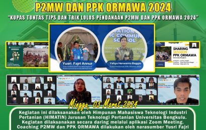 Agricultural Industry Technology Student Association (HIMATIN) Conducts P2MW and PPK ORMAWA 2024 Coaching to Increase Chances of Passing P2MW and PPK ORMAWA Funding