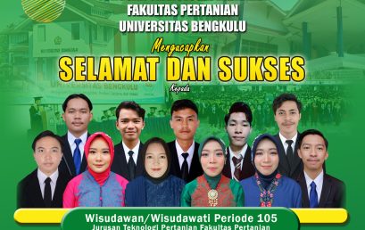 University of Bengkulu Holds Graduation Period 105, Agricultural Industry Technology Study Program Adds 11 Best Graduates