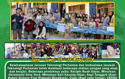 Entrepreneurship Department of Agricultural Technology Join the Bazaar by Presenting Various Processed Food Products