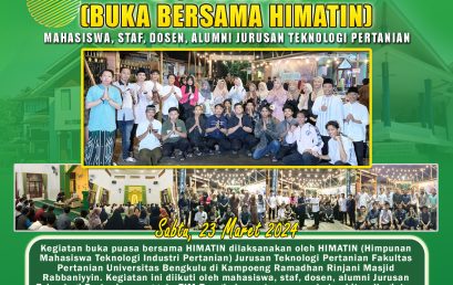 Students, Staff, Lecturers, and Alumni of the Department of Agricultural Technology join the Iftar with HIMATIN
