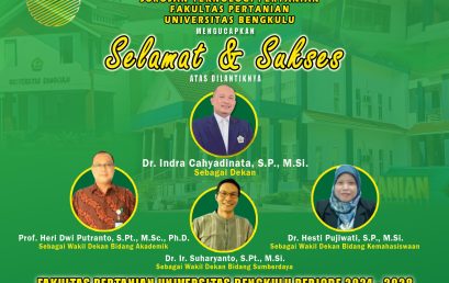 Dean and Vice Dean of the Faculty of Agriculture for the 2024-2028 Period Officially Inaugurated by the Rector of Bengkulu University