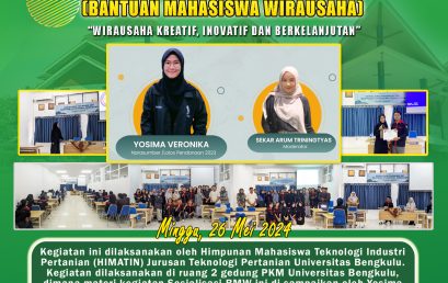 The Agricultural Industry Technology Student Association (HIMATIN) Carried Out Socialization of the 2024 Entrepreneurial Student Assistance Program (BMW) to Increase Interest in submitting proposals for BMW University of Bengkulu 2024