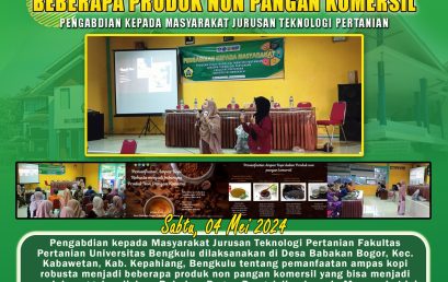 Utilization of Robusta Coffee Grounds into Several Commercial Non-Food Products in Babakan Bogor Village