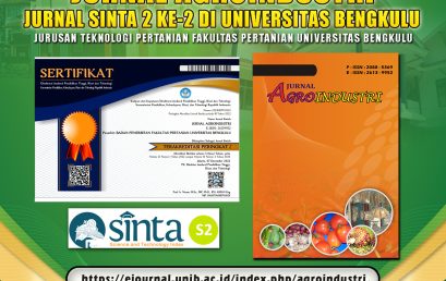 Journal of Agroindustry, 2nd Sinta 2nd Journal at Bengkulu University