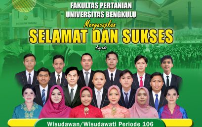 University of Bengkulu Holds Graduation Period 106, Agricultural Industrial Technology Study Program Adds 17 Best Graduates