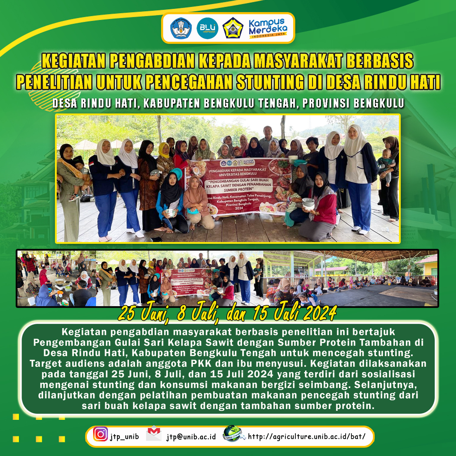 Research-Based Community Service Activities for Stunting Prevention in Rindu Hati Village Research-Based Community Service Activities for Stunting Prevention in Rindu Hati Village