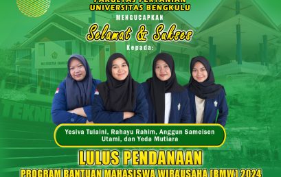 Yesiva, Rahayu, Anggun, and Yeda Students of the Department of Agricultural Technology Graduated from the 2024 Entrepreneurial Student Assistance Funding