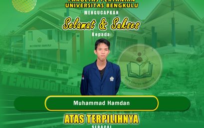 Muhammad Hamdan, a student of the Department of Agricultural Technology was selected to be the Indonesian Literacy Ambassador Bacth III Representative of South Sumatra