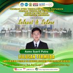 Asmo Syaril Putra, a student of the Department of Agricultural Technology became the Youngest Graduate at the Yudisium of the Faculty of Agriculture for the 107th Period