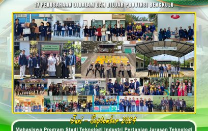88 Students of the Agricultural Industrial Technology Study Program Have Carried Out MBKM Internships at 17 Agro-Industrial Companies inside and outside Bengkulu Province