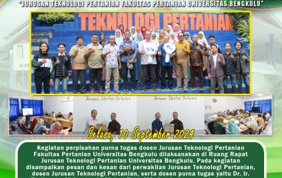 Farewell to Retired Lecturers of the Department of Agricultural Technology, Faculty of Agriculture, University of Bengkulu, Budiyanto and Meizul Zuki