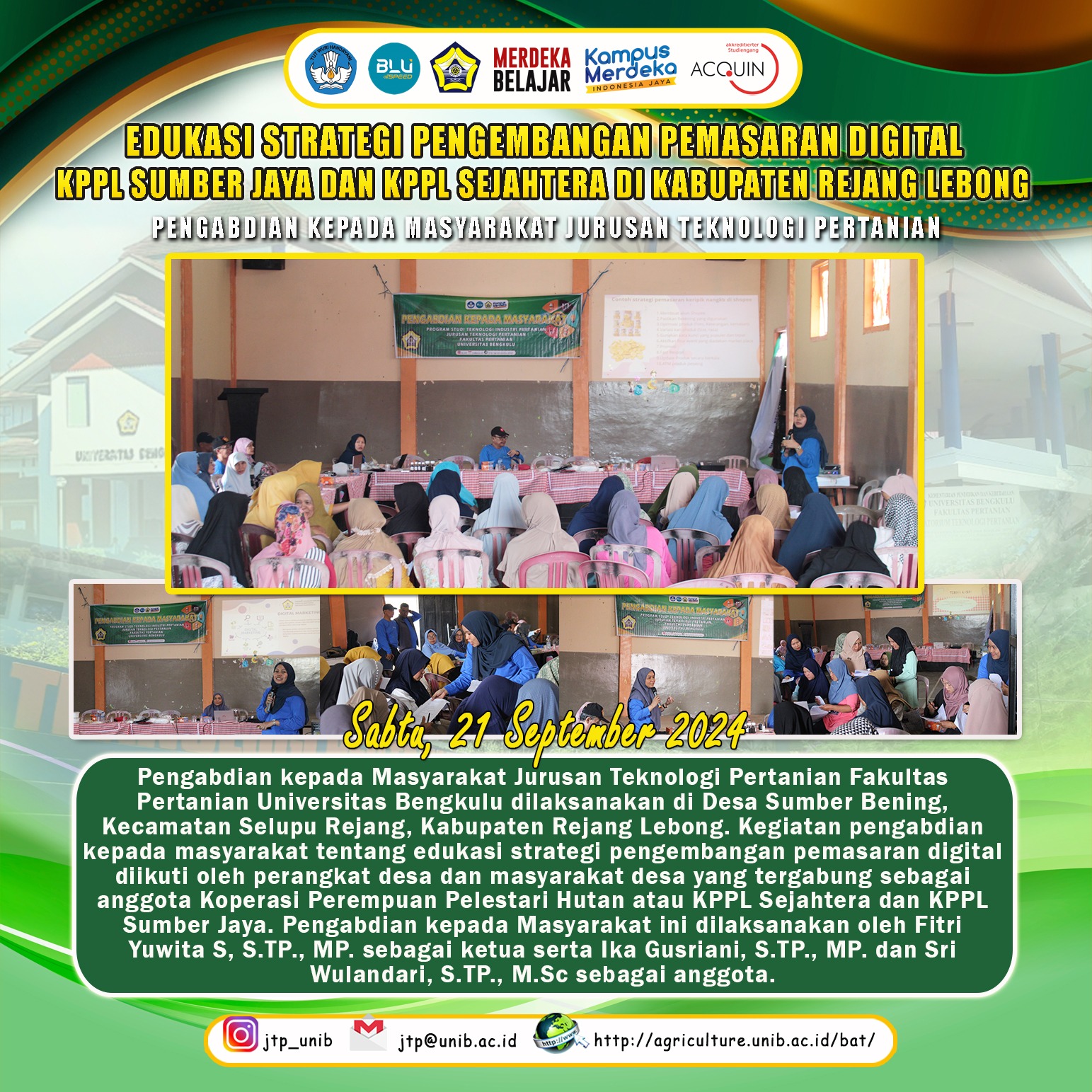 Education on Digital Marketing Development Strategies of KPPL Sumber Jaya and KPPL Sejahtera in Rejang Lebong Regency Education on Digital Marketing Development Strategies of KPPL Sumber Jaya and KPPL Sejahtera in Rejang Lebong Regency