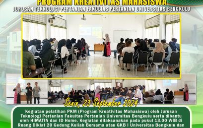 Department of Agricultural Technology Holds Student Creativity Program Training to Increase Creativity and Innovation of Student PKM Proposals