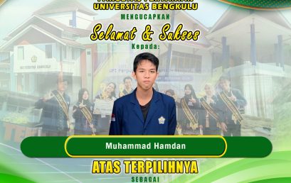 Muhammad Hamdan, a student of the Department of Agricultural Technology, was selected as a Reading Ambassador of the UPT Library of the University of Bengkulu