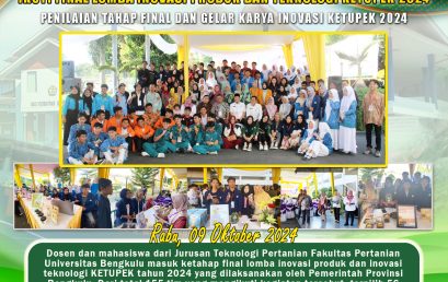 Lecturers and Students of the Department of Agricultural Technology, University of Bengkulu Participate in the Final of the 2024 KETUPEK Product and Technology Innovation Competition