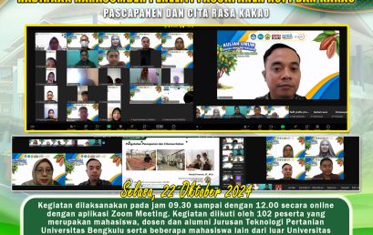 Public Lecture of the Department of Agricultural Technology, University of Bengkulu on Postharvest and Cocoa Taste Increases Student Research Interest in Cocoa Processing