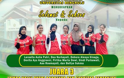 Women’s Volleyball Team of Students of the Department of Agricultural Technology Won 3rd Place in the AGROEXPO BEM Women’s Volleyball Competition of the Faculty of Agriculture, University of Bengkulu